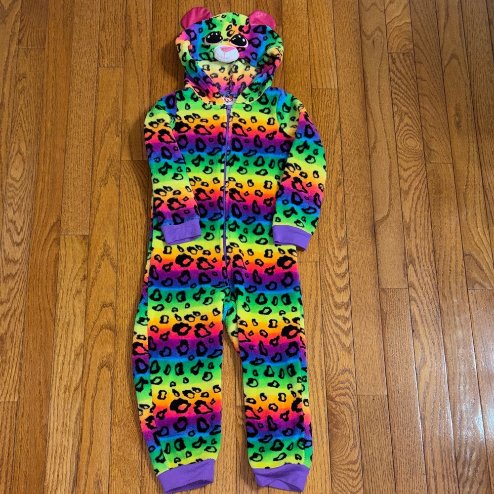 Ty Multicolor Leopard Print Hooded Onesie